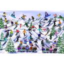 Company Skiing Christmas Caricature Card