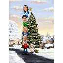 Christmas Tree Family Caricature