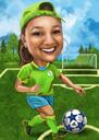 Fotbalová karikatura – vtipný dárek fotbalisty z fotografie