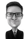 Dessin d'homme d'affaires noir et blanc