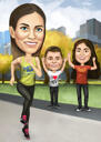 Jogging Group Caricature