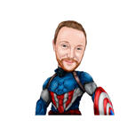 Superhelden-Fan-Art-farbige Karikatur aus Fotos