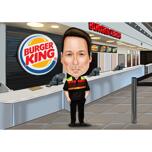 Funny Professions Caricature with Custom Background
