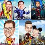 Super Dad Superhero Drawing