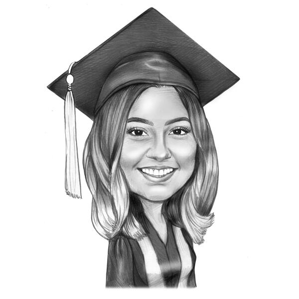 Retrato de graduación en blanco y negro