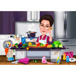 Caricatura personalizzata della super mamma