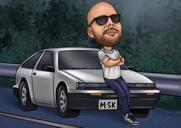 Road Man Car Creioane Desen