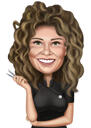 Caricature de femme à partir de photos en style coloré