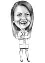 Caricature exagérée d'une femme d'affaires