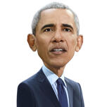 Dessin de caricature d'Obama