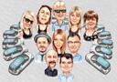 Corporate+Staff+Caricature+in+Santa+Sleigh+for+Christmas+Gift