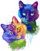 Custom+Cat+Mug+Cartoon+Portrait+in+Color+Style+for+Pet+Lovers+Gift