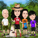 Birthday Anniversary Family Caricature