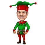 Kerstkarikatuur als elf