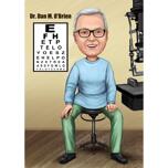 Opticien karikatuur tekenen