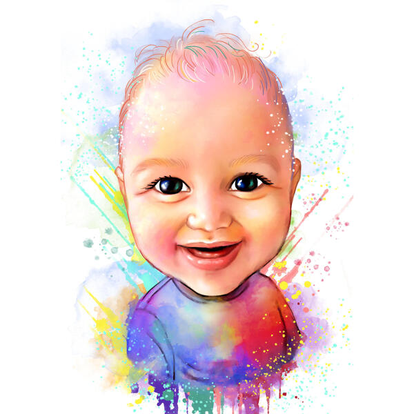 Vauvan akvarelli muotokuva