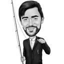 Regalo personalizzato con caricatura di un pescatore