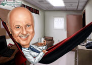 Custom Person Retirement Gift Caricature in Color Style from Photos