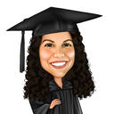 Portret de desene animate personalizat pentru absolvire