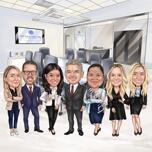 Office Staff Caricature Drawing from Photo
