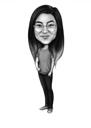 Any Full Body Theme Caricature from Photos in Black and White Style
