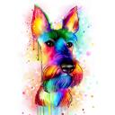 Miniature Schnauzer Gift Ideas Custom Rainbow Dog Art