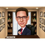 Caricature de manager au bureau