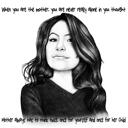 Vrouwelijk portret met de hand getekend in zwart-wit stijl
