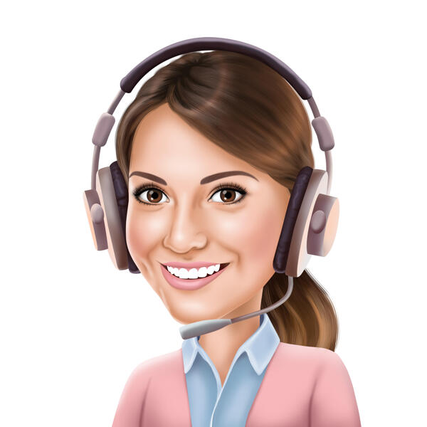 Call Center Agent Cartoon