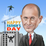 Caricatura personalizada del día del padre de fotos para el mejor padre