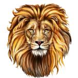 Värillinen leijona muotokuva