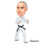 Omul de karate în kimono alb