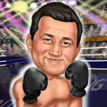 Retrato de caricatura de boxeo para fanáticos del boxeo