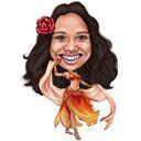 Funny Dancer Caricature in Exaggerated Cartoonish Style Drawn from Your Photos