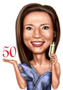 50. Doğum Günü Yıldönümü İçin Abartılı Karikatür Hediye