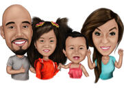 Family Caricature for Mother's Day Gift
