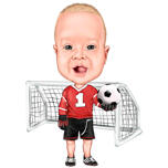 Caricature de joueur de football de bébé garçon