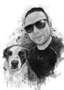 Graphit-Porträt für Haustierbesitzer, individuelles Geschenk: Handgezeichnet von Fotos