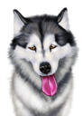 Husky Cartoon Portrait