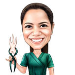 Dentist Gift - Custom Caricature Portrait in Pencils