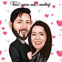 Priecīgas Valentīndienas karikatūras dāvana ar pielāgotu īsziņu