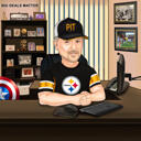 Hand Drawn Office Desk Caricature