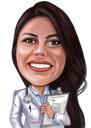 Caricatura de Enfermeira a partir de Fotos em Estilo Colorido