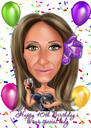Birthday Person Caricature as Holding a Glass of Wine