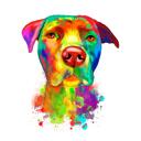 Staffordshire Bull Terrier Watercolor Portrait from Photos