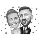 Siyah Beyaz Tarzda Sevgililer Günü Karikatürü