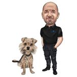 Pai de cachorro e caricatura de cachorro a partir de foto