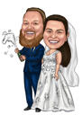Bräutigam hält Braut-Cartoon-Karikatur