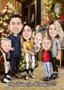 Group Caricature from Photos with Custom Background for Gift