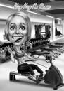 Gym Cartoon in Black and White Style